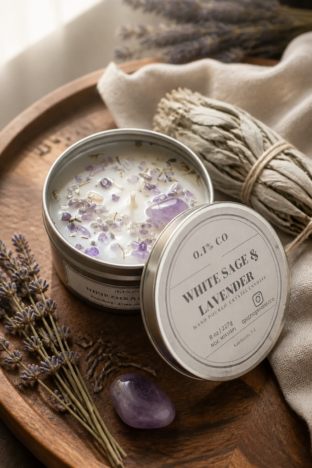 White Sage & Lavender + Amethyst