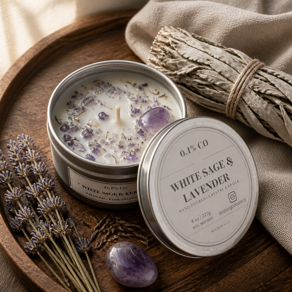 White Sage & Lavender + Amethyst